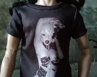 Lady GAGA t-shirt for Fashion Royalty FR and 1/6 action figure.