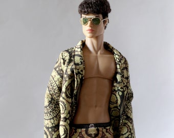 Baroque bathrobe and underwear (doll outfits) for Ken and FR Homme