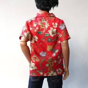 Miniature of Hawaii shirt pants Flower on Red for Fashion Royalty,Ken image 6