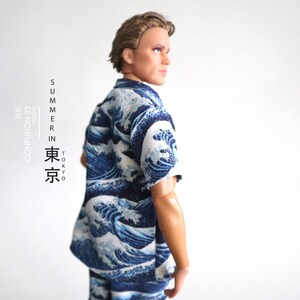 Miniature of Hawaii shirt pants JAPANESE SEA WAVE for Fashion Royalty,Ken image 6