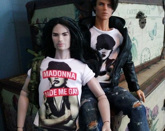 miniatuur van Madonna t-shirt voor Fashion Royalty, Ken en 1/6 actiefiguur