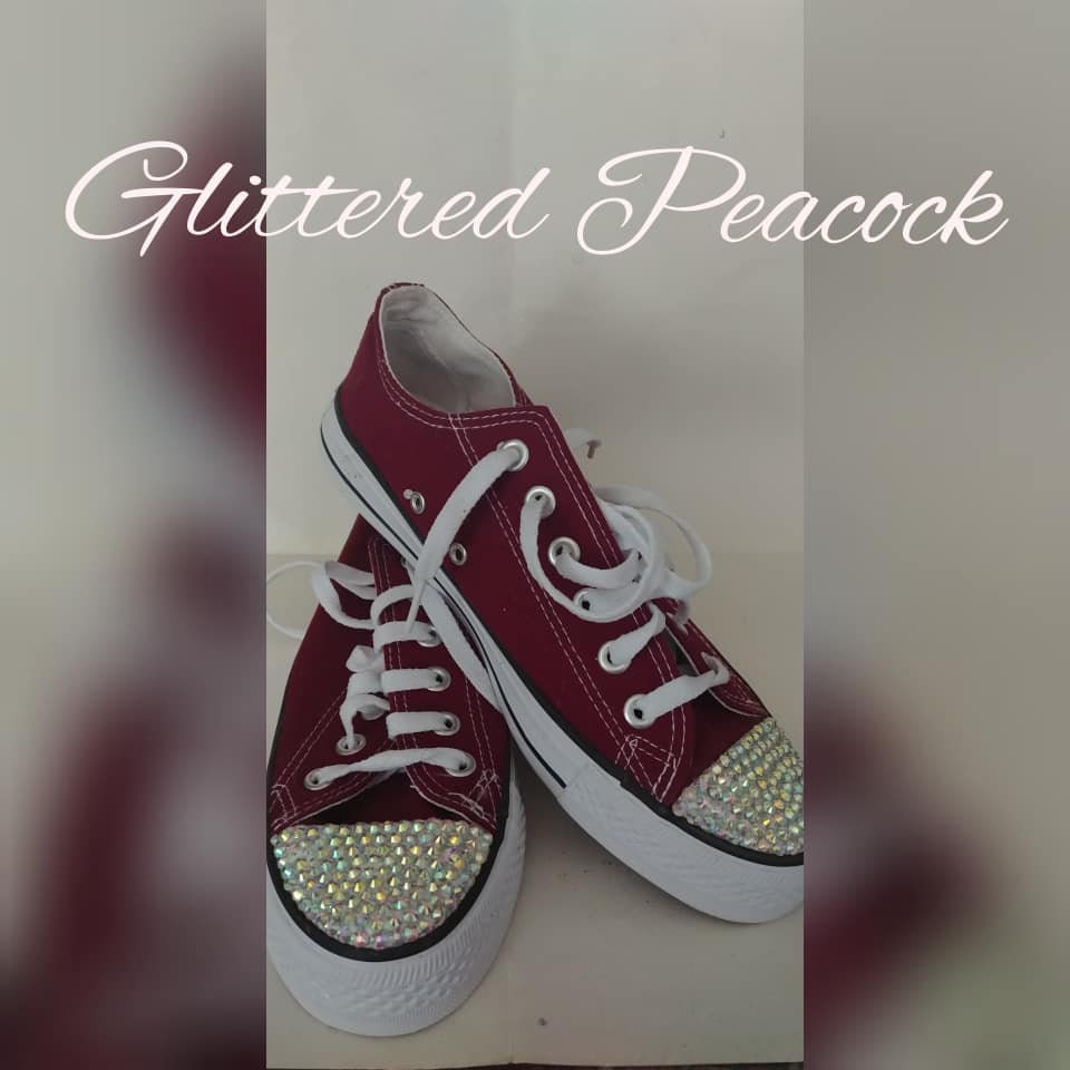 Converse Crystal Toe Canvas Shoe Etsy UK
