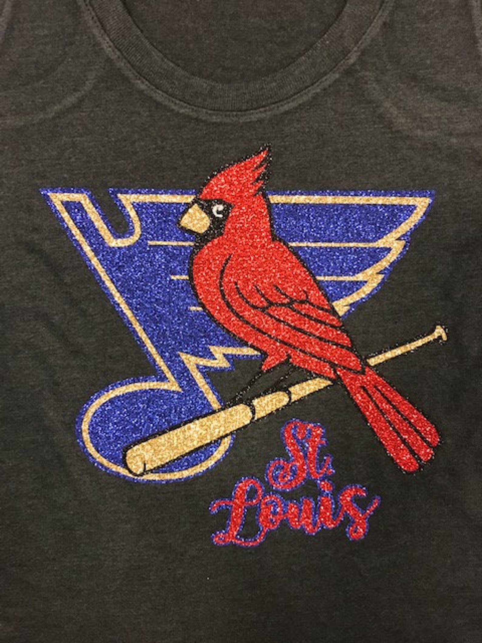 St Louis Cardinals and Blues Glitter Top Etsy