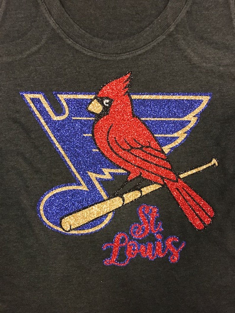 St Louis Cardinals and Blues Glitter Top | Etsy