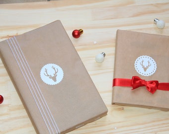 Sheet of 20 stickers pattern Christmas Reindeer deer