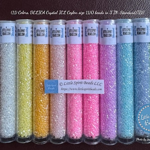 DELICA Crystals ICL Ceylon size 11/0 beads. (11)Colors/set, 7.5 gm-ea./TB