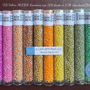 DELICA Luminous size 11/0 beads. (12)Colors/set, 7.4 gm-ea./TB