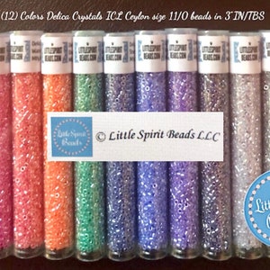 DELICA Crystals ICL size 11/0 seed beads. (12) Colors package/set.