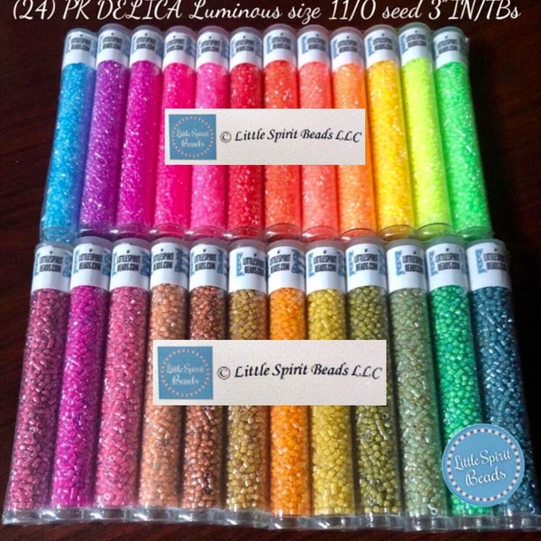 DELICA Luminous ICL size 11/0 seed beads. (24) Colors package/set.