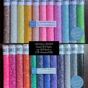 DELICA Crystal ICL Ceylon size 11/0 beads. (23)Colors/set, 7.5 gm-ea./TB