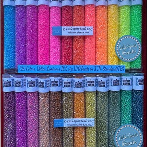 DELICA Luminous ICL size 11/0 beads. (24)Colors/set, 7.6 gm-ea./TB