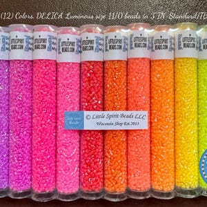 DELICA Luminous size 11/0 beads. (12)Colors/set, apx 7.5 gm-ea./TB