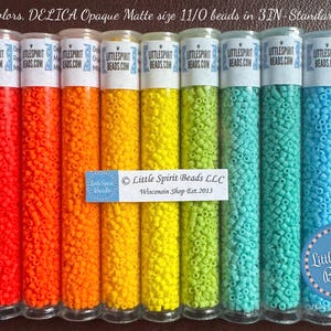 DELICA Opaque Matte size 11/0 beads. (11)Colors/set, 7.1 gm-ea./TB