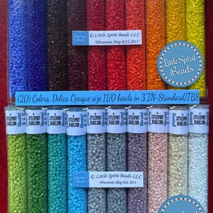 DELICA Opaque size 11/0 beads. (20)Colors/set, 7.2 gm-ea./TB