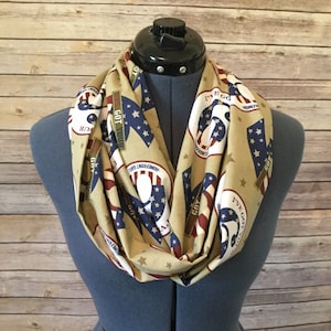 I&#39;ve Got Your Six Infinity Scarf / Red White and Blue / Patriotic / Fourth of July / Memorial Day / Veterans Day / I&#39;ve got your 6 / Gift