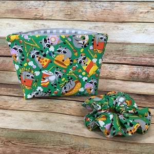Bolsa de cosméticos Trash Panda / Mapache / Bolsa de maquillaje / Bolsa con cremallera / Bolsa de viaje / Bolsa con cremallera / Bolsa / Regalo / Bolsa / Hot Dog / Helado / Papas fritas