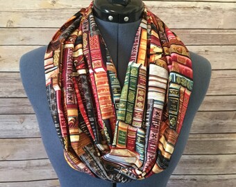 Book Infinity Scarf / Library / Bookworm / Book / Scarf / Teacher / Educator / Education / Librarian / Infinity Scarf / Gift / Professor
