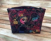 Day of the Dead Cosmetic Bag Makeup Bag Zipper Bag Travel Bag Zipper Pouch Bag Gift Pouch Dice Bag Sugar Skull Holiday