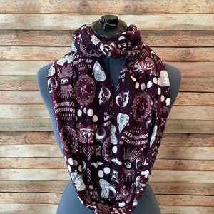 Ouija Board Infinity Scarf / Skull / All Seeing Eye / Scarf / Infinity Scarf / Scary / Moon Phases / Goth / Bat / Astrology / Zodiac / Stars image 5