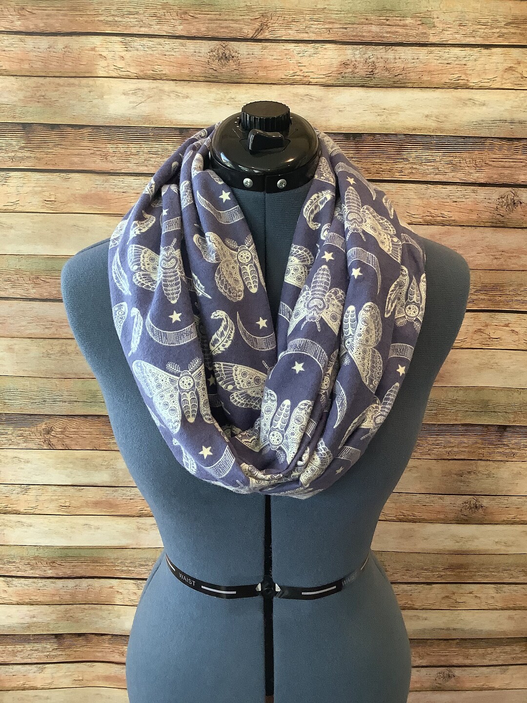 Moon Moth Infinity Scarf / Feathers / Scarf / Infinity Scarf / Goth ...