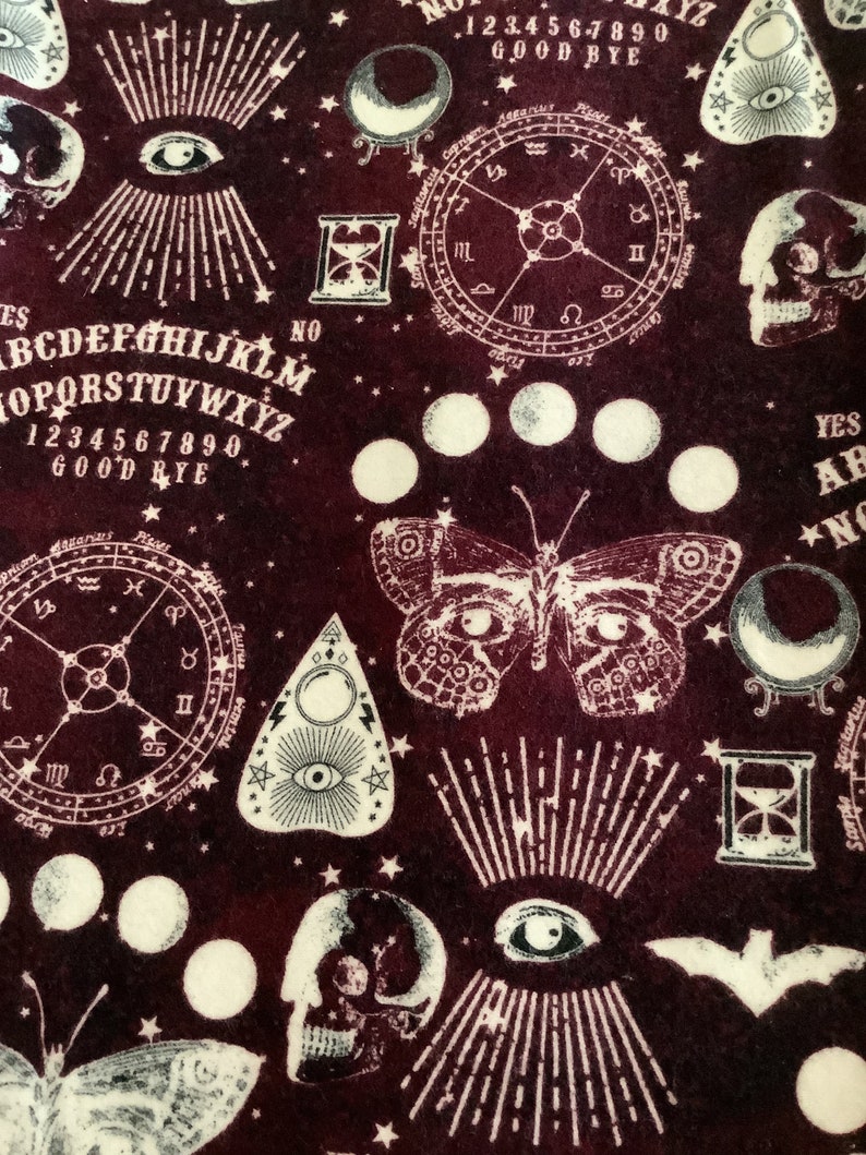 Ouija Board Infinity Scarf / Skull / All Seeing Eye / Scarf / Infinity Scarf / Scary / Moon Phases / Goth / Bat / Astrology / Zodiac / Stars image 10