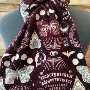 Ouija Board Infinity Scarf / Skull / All Seeing Eye / Scarf / Infinity Scarf / Scary / Moon Phases / Goth / Bat / Astrology / Zodiac / Stars image 8