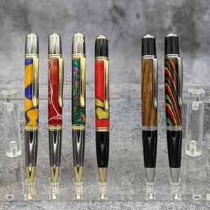 Handgemaakte medium slanke houten pennen, unieke acryl pennen, gedraaide pennen, geschenken voor hem, geschenken voor haar, geschenken voor professionals, relatiegeschenk
