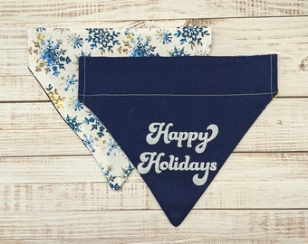 Bandana para cachorro de férias sobre a coleira, bandana para animais de estimação, bandana para cachorro de inverno, presente para animais de estimação, bandana para cachorro de férias de inverno