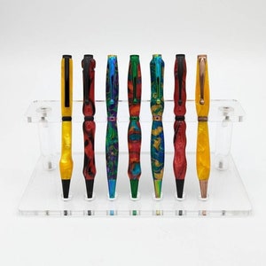 Handgemaakte kleine acryl pennen, unieke kleurrijke pennen, gedraaide pennen, geschenken voor hem, geschenken voor haar, geschenken voor professionals, relatiegeschenk