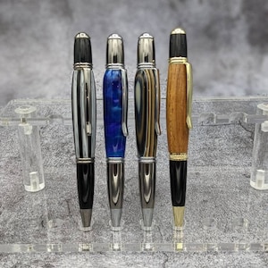 Bolígrafos de madera medianos hechos a mano, bolígrafos acrílicos únicos, bolígrafos torneados, regalos para él, regalos para ella, regalos para profesionales, regalo de negocios