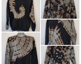 Reverse Tie Dye Sweatshirt, Bleach Dye Sweatshirts, Reverse Pullover Bleached Tie Dye