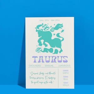Taurus Zodiac Sign Poster Astrology Wall Art - Digital Download PDF