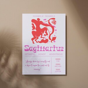 Sagittarius Zodiac Sign Poster Astrology Wall Art - Digital Download PDF