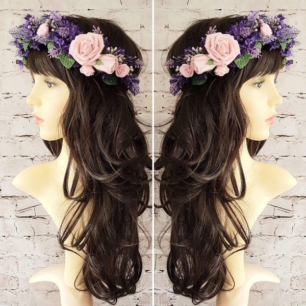 Rose & Lavender Flower Crown