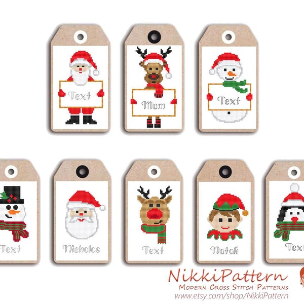Small cross stitch Christmas ornaments patterns Quick Christmas gifts Funny Christmas cards Tiny cross stitch pattern Instant download PDF