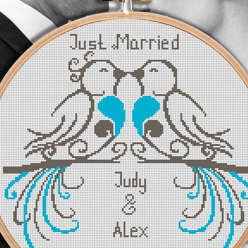 Wedding Modern Cross Stitch Pattern Personalized Counted - Etsy