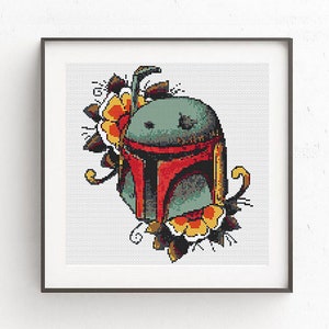 Star cross stitch movie star fan art inspired cross stitch flower Modern cross stitch Counted cross stitch hand embroidery