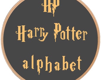 Harry Potter Cross Stitch font alphabet chart Monogram font cross stitch Pattern crossstitch alphabet sampler Geeky cross stitch subversive