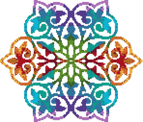 Manta Ray embroidery design, Mandala cross stitch pattern - Inspire Uplift