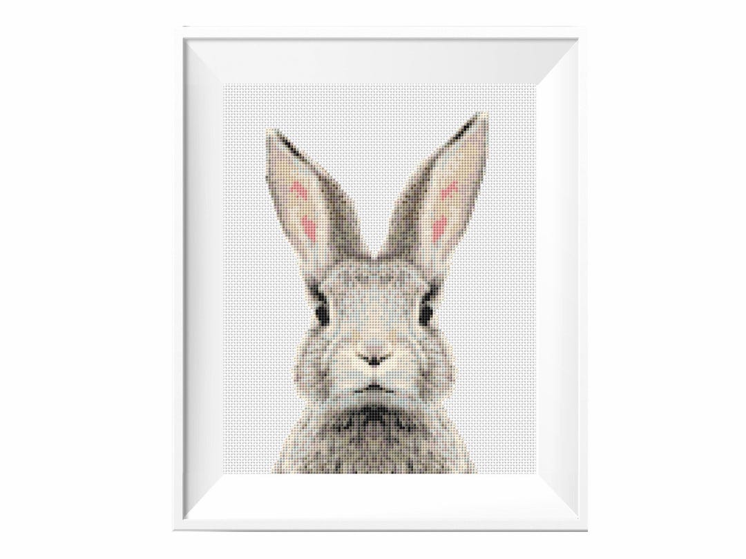 Bunny Cross Stitch Pattern PDF – Cute Rabbit Wall Art for Nursery Decor ...