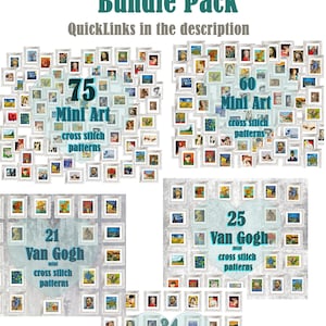 Patrón de punto de cruz mini de los Girasoles de Van Gogh, bordado artístico famoso en PDF, descarga instantánea imagen 7