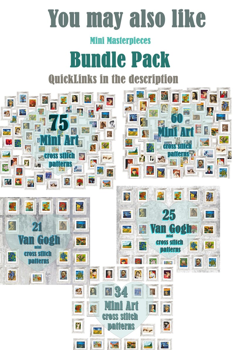 Patrón de punto de cruz mini de los Girasoles de Van Gogh, bordado artístico famoso en PDF, descarga instantánea imagen 7