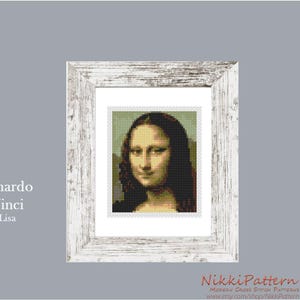 Mona Lisa Mini Cross Stitch Pattern | Leonardo da Vinci, Tiny Embroidery Design | Classic Art PDF Download | Small & Easy DIY Stitch image 5