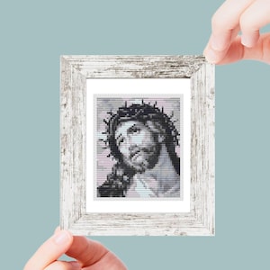 Head of Christ Cross Stitch Pattern: Guido Reni Miniature Art (PDF Pattern