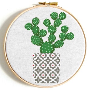Cactus cross stitch pattern Geometric cross stitch pattern Natural embroidery sampler Flower, floral cross stitch PDF printable Modern Gift image 9