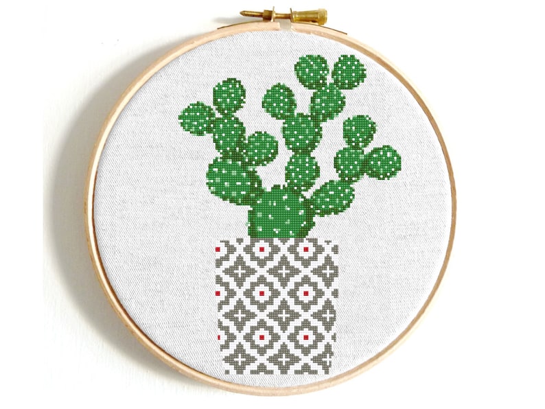 Cactus cross stitch pattern Geometric cross stitch pattern Natural embroidery sampler Flower, floral cross stitch PDF printable Modern Gift image 9