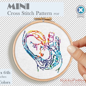 Embryo mini cross stitch pattern Embryo cross stitch Pregnancy Reproductive system Newborn Modern embroidery Instant download PDF