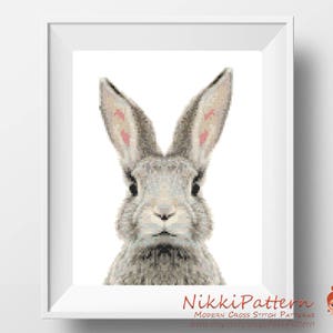 Easter bunny cross stitch pattern Counted cross stitch Rabbit cross stitch animals Modern cross stitch woodland nursery Happy Easter