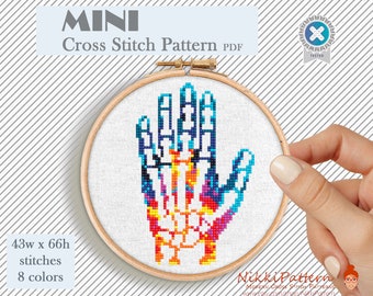 Modern mini cross stitch pattern Human anatomy art Hand cross stitch Body anatomical Embroidery  Counted cross stitch PDF digital download