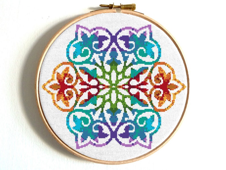 Mandala Cross Stitch Pattern Boho Wall Decor Mandala - Etsy